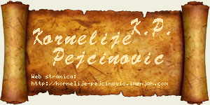 Kornelije Pejčinović vizit kartica